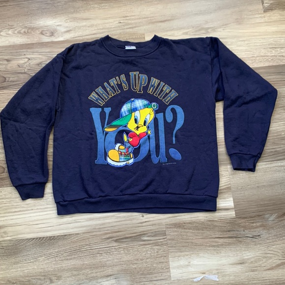 Looney Tunes What’s Up With You Tweety Bird sweatshirt Xl 1997 Warner Brothers - Picture 2 of 7